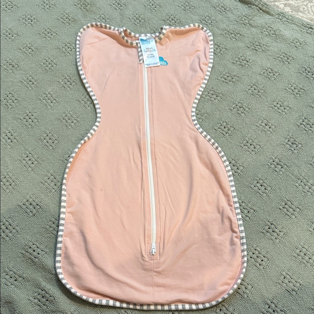 Love to Dream Peach Swaddle with Striped Trim